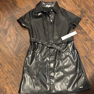 Toddler Black Faux Leather Dress size 5- NEW